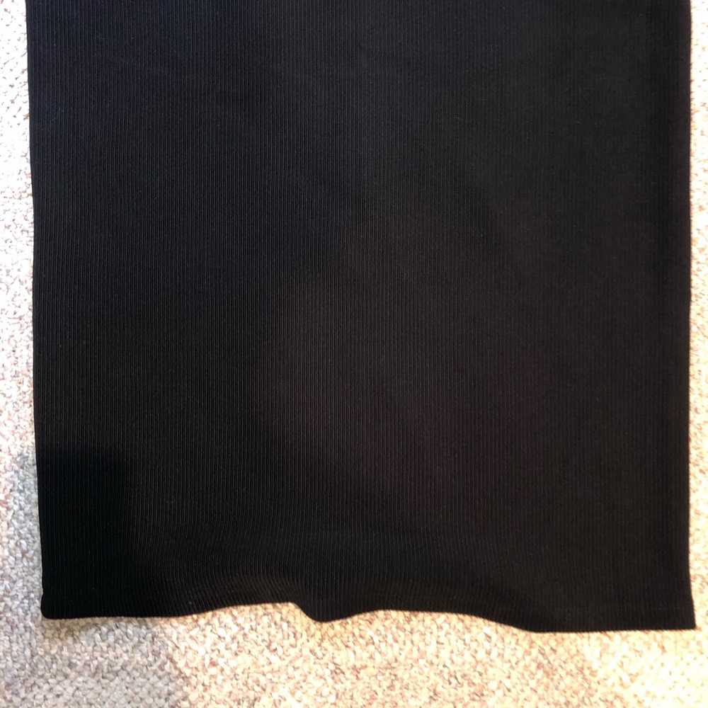 Black Ribbed Shift Dress - Picture 2 of 6